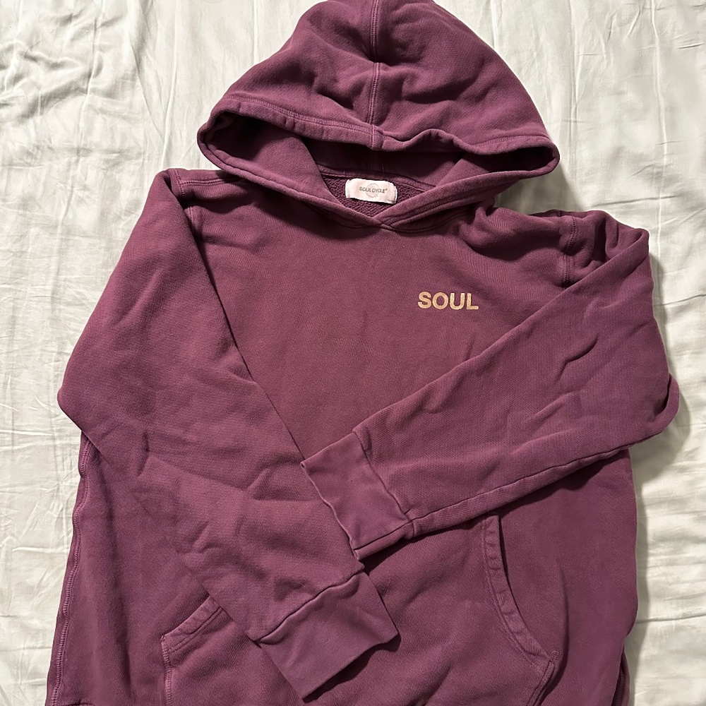 SOULCYCLE Womens Purple Hooded Sweatshirt Large